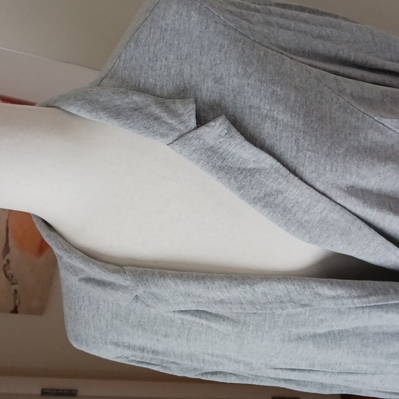 J. Jill linen blend knit blazer jacket with lapels vneck heather gray size MP - Picture 2 of 7